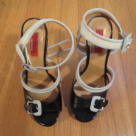 SAKS FIFTH AVENUE High Heel Quarter Strap Sandals - Picture 7 of 8